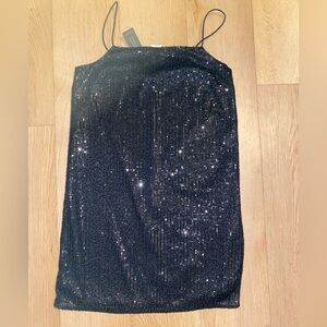 Banana Republic Black Sequin Mini Dress Size 2